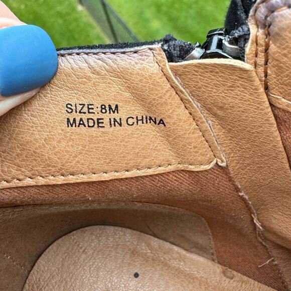 Free People x Faryl Robin size 8 Alameda Black Vegan Suede Wood Heel Booties - Picture 12 of 13